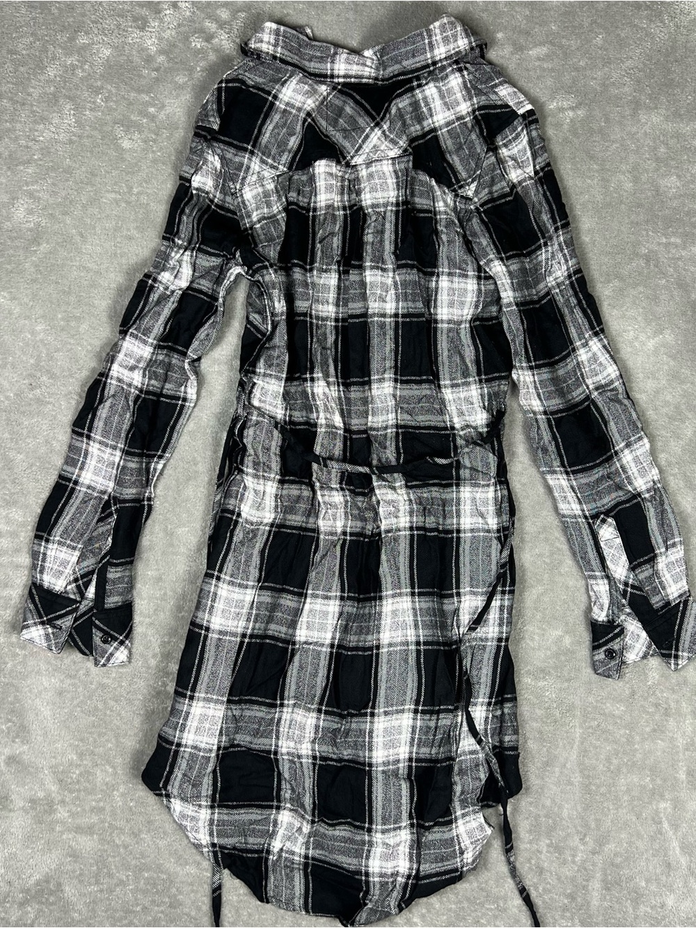 Rails Dress Womens XS Flannel Plaid Tie Waist Button Down Grunge Preppy Skater - Picture 3 of 7